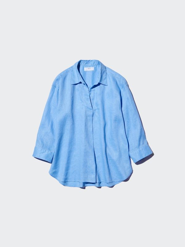 Premium Linen Skipper Collar Shirt