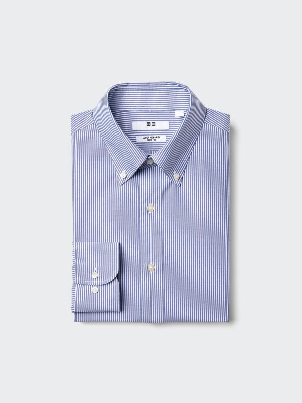 Super Non-Iron Slim Shirt | Button Down Collar | Striped