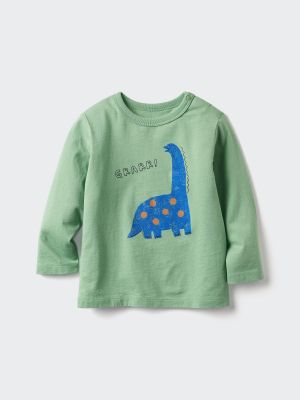 Baby Dinosaur Embroidered T-Shirt | Long Sleeve