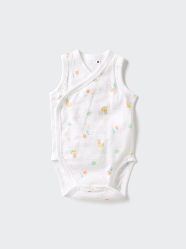 Baby Cotton Mesh Sleeveless Bodysuit | Print