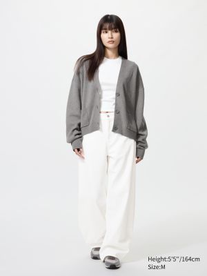 Smooth Cotton V-Neck Cardigan