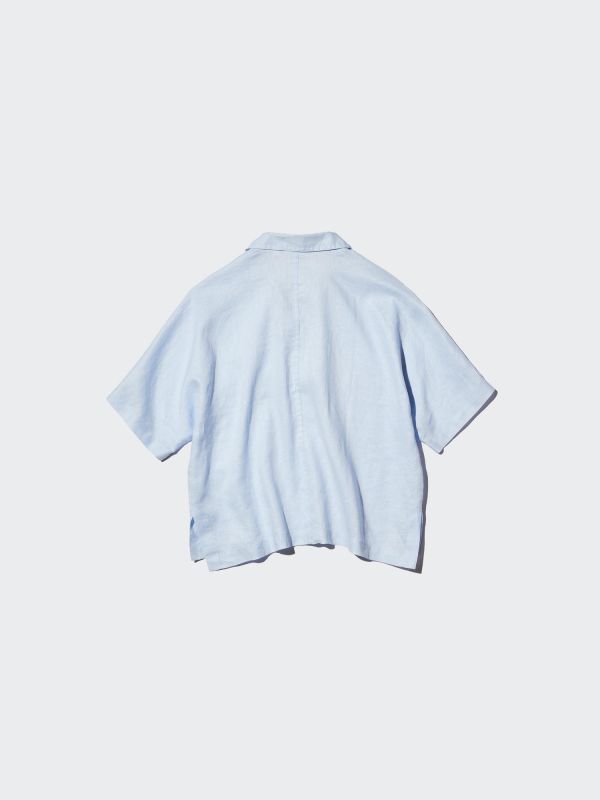 Premium Linen Skipper Boxy Shirt | Short Sleeve