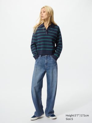 Smooth Cotton Polo Sweater | Striped