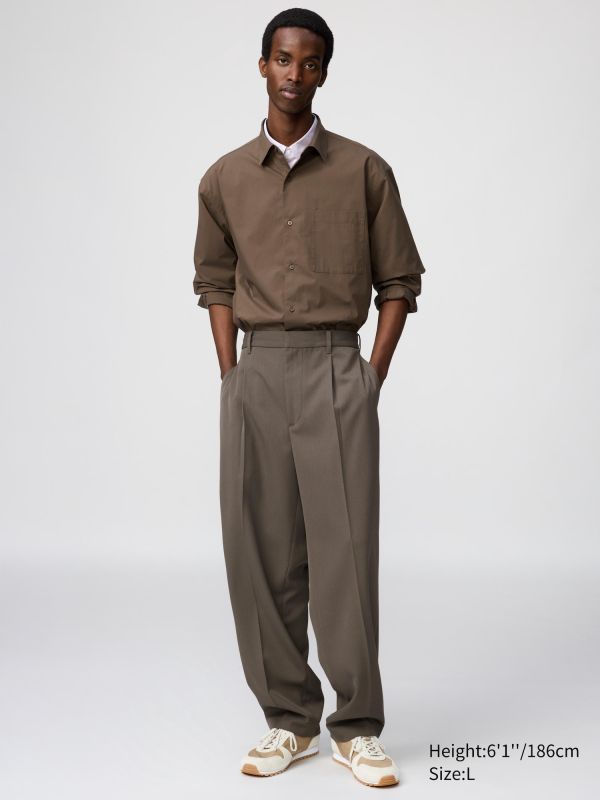 Pleated Wide Tapered Pants