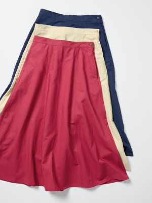 Linen Blend Flare Skirt