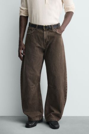 WASHED BARREL FIT PANTS