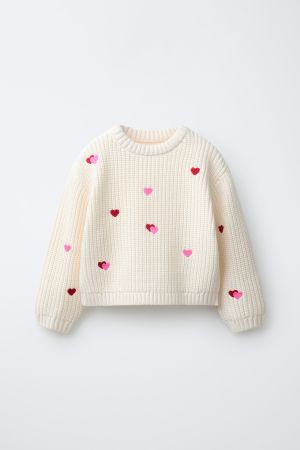 EMBROIDERED HEART KNIT JUMPER