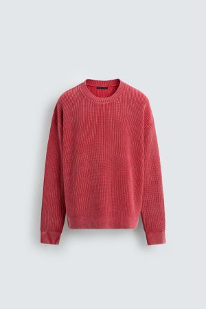 WASHED RIBBED TEXTURED JUMPER