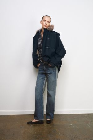 FAUX FUR COLLAR TRENCH COAT ZW COLLECTION