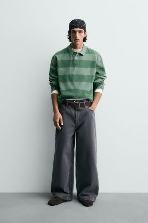 WASHED STRIPED PIQUÉ POLO SHIRT