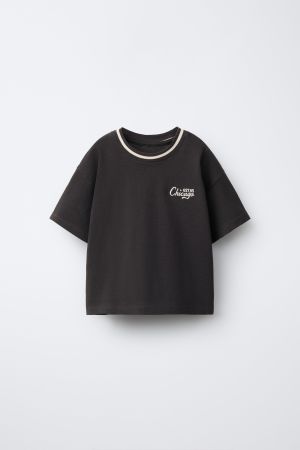 EMBROIDERED TEXT T-SHIRT