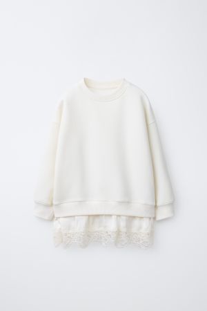 COMBINATION LACE SWEATSHIRT