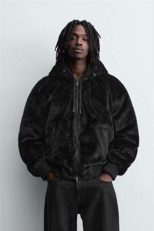 REVERSIBLE FAUX FUR BOMBER JACKET