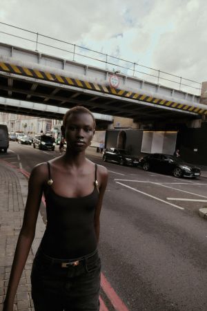 METAL TRIM POLYAMIDE BODYSUIT