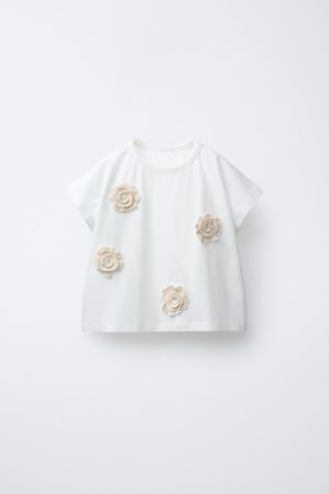 CROCHET FLORAL T-SHIRT
