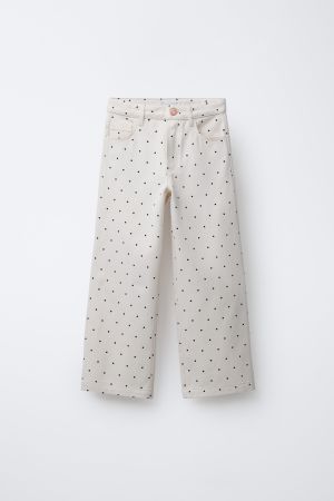 WIDE LEG POLKA DOT JEANS