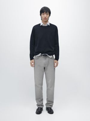 Cotton knit crew neck sweater