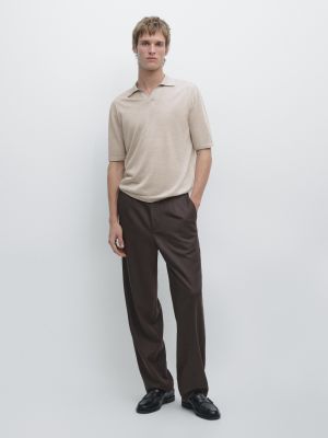 Knit V-neck polo shirt