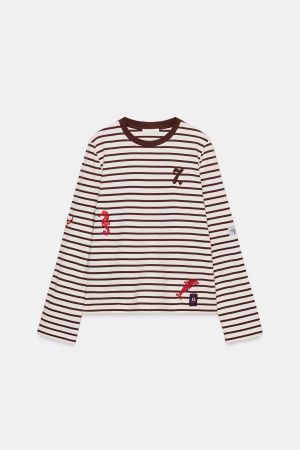 EMBROIDERED STRIPED T-SHIRT