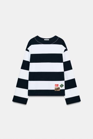STRIPED LABEL T-SHIRT
