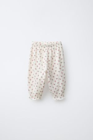 TEXTURED FLORAL PANTS