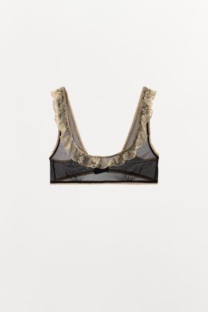 LACE TRIM MESH BRALETTE