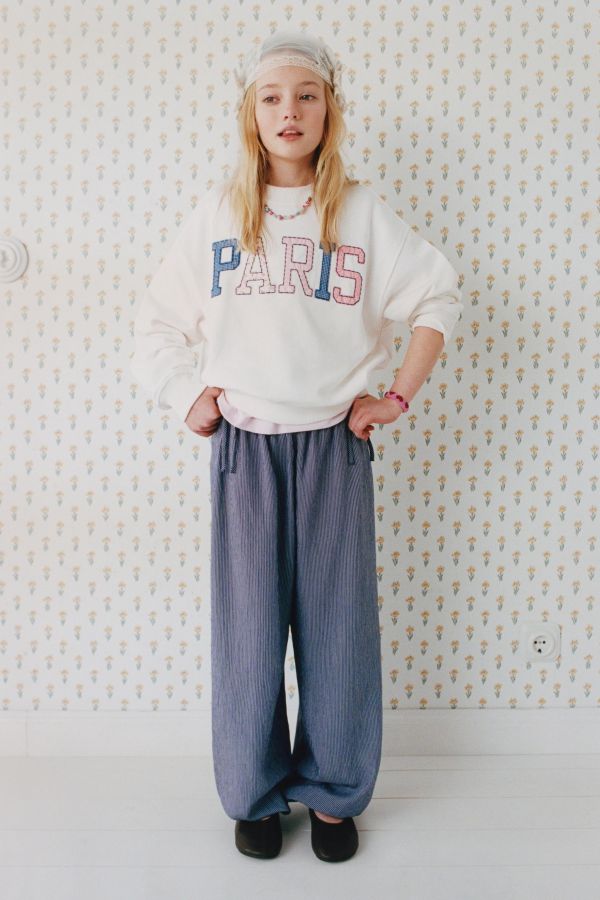 STRIPED PANTS WITH BOWS