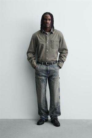 WASHED CARPENTER POCKET JEANS