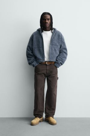 PLAID EMBROIDERED HOODIE