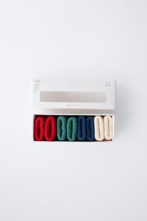FOUR-PACK OF COLORED SOCKS WITH BOX