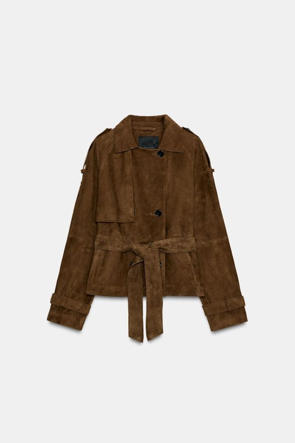 SHORT SUEDE TRENCH COAT ZW COLLECTION LIMITED EDITION