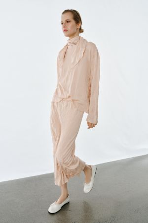 CRUMPLED EFFECT BOW KNIT JUMPER