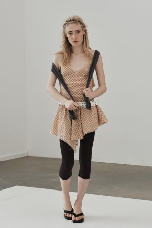 SHORT PLAID LACE DRESS