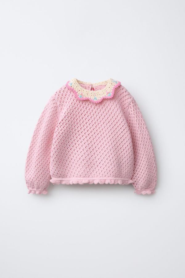 CROCHET KNIT COLLAR JUMPER