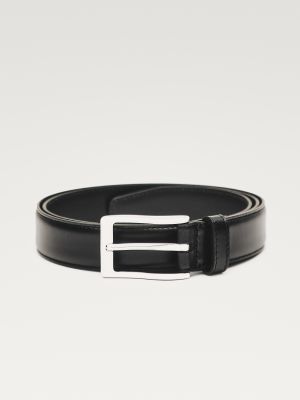 Smart nappa leather belt with topstitching