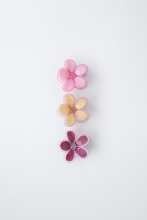 PACK OF THREE FLOWER HAIR CLIPS