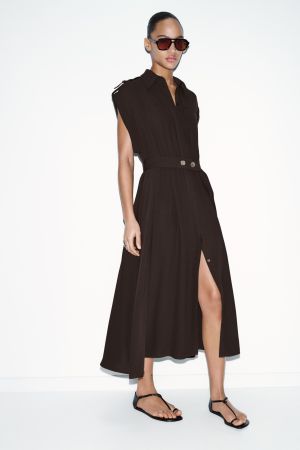 BELTED MIDI DRESS