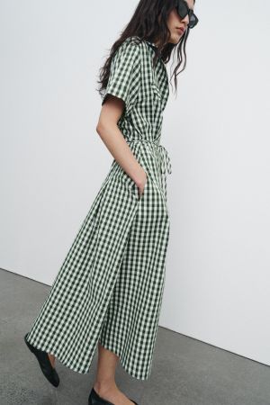 GINGHAM CHECK SHIRT DRESS ZW COLLECTION
