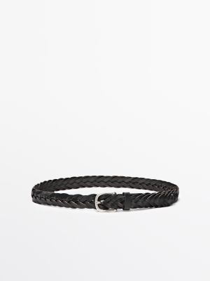 Braided nappa leather belt