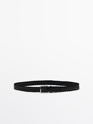 Braided nappa leather belt