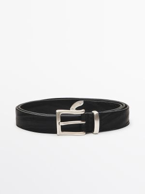 Nappa leather belt with tip detail