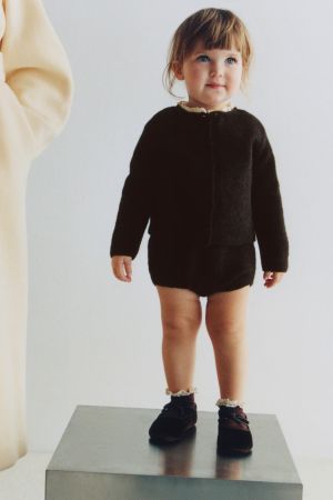 2-IN-1 LACE KNIT CARDIGAN WITH WOOL