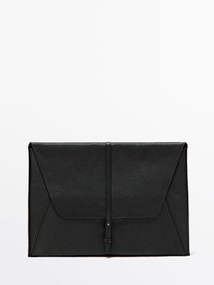 Cowhide leather laptop case with nappa finish