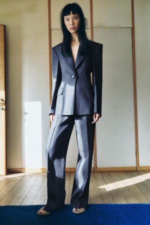 100% LINEN HERRINGBONE PANTS