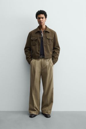 PLEATED WIDE FIT PANTS