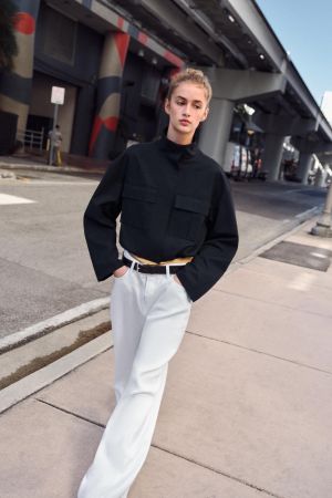 CROPPED HIGH COLLAR JACKET