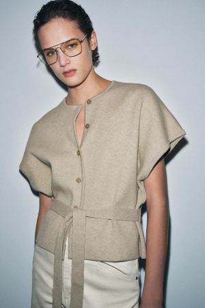 CARDINGAN CINTURÓN MANGA CORTA