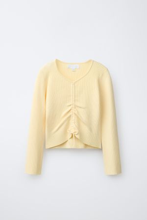 RUFFLED RIBBED JUMPER