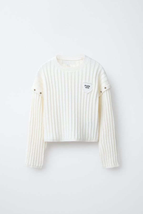HEART PATCH KNIT JUMPER