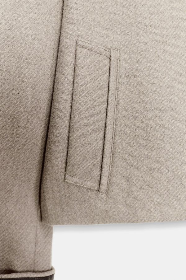 FAUX LEATHER TRIM BOMBER JACKET